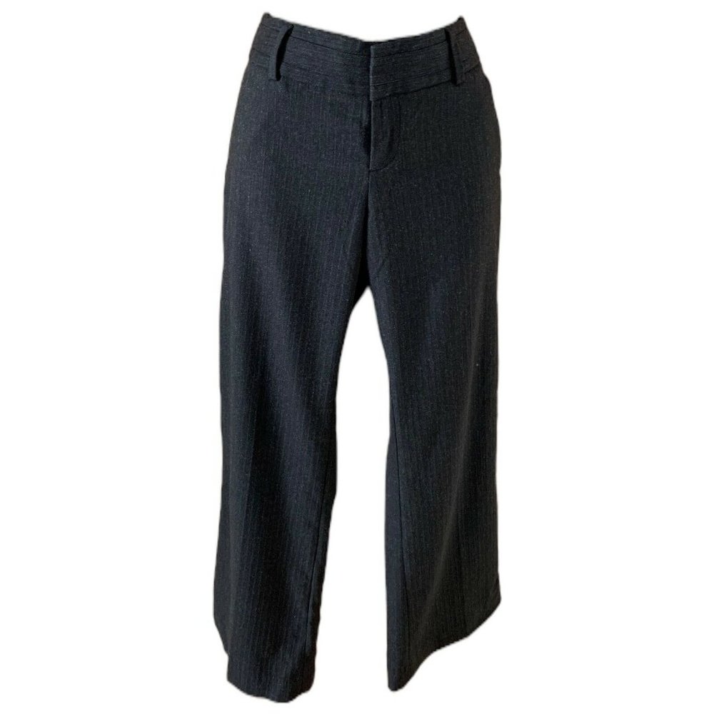 Banana Republic Women's Dress Pants size 4P Straight Leg Gray with White Stripes